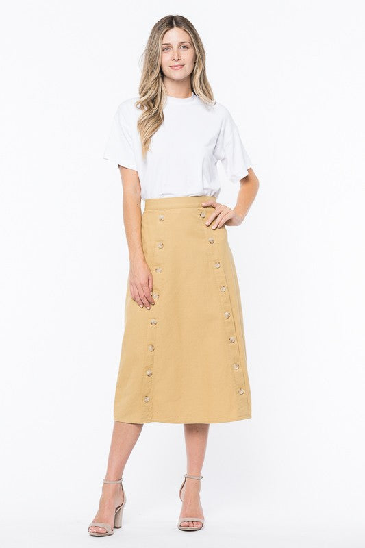 Double Sided Button Skirt