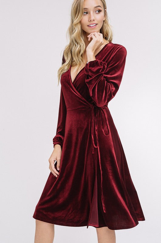 Lexie Velour Wrap Dress