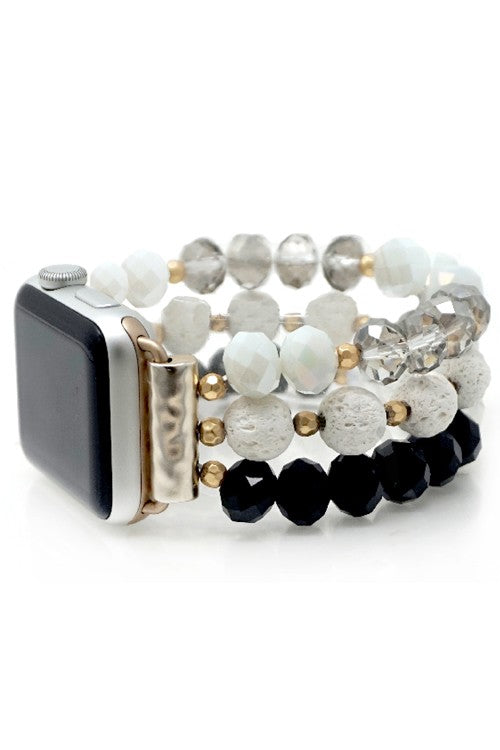 Jeweled Apple Watch Band in White