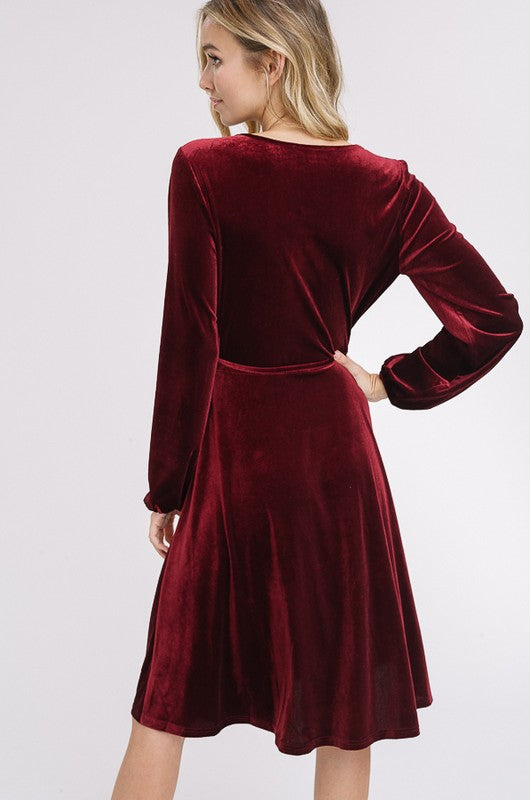 Lexie Velour Wrap Dress