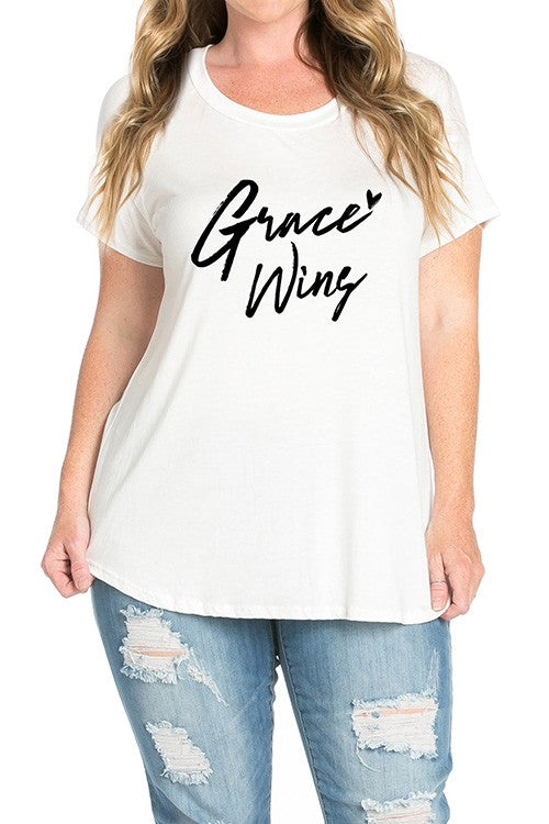 "Grace Wins" Graphic Tee Plus Size