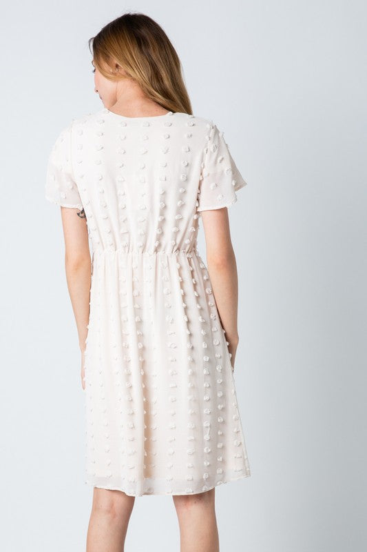 Genevah Swiss Dot Dress in Cream