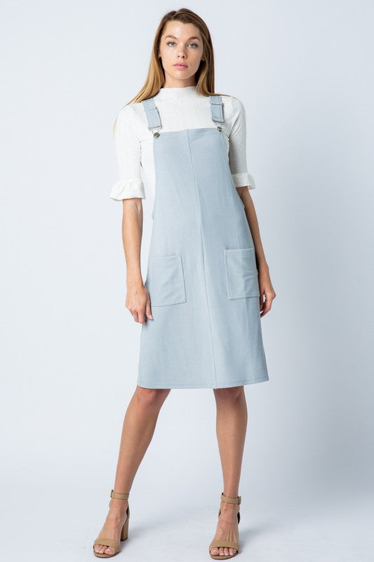 Carlynn Overall Dress in Sky