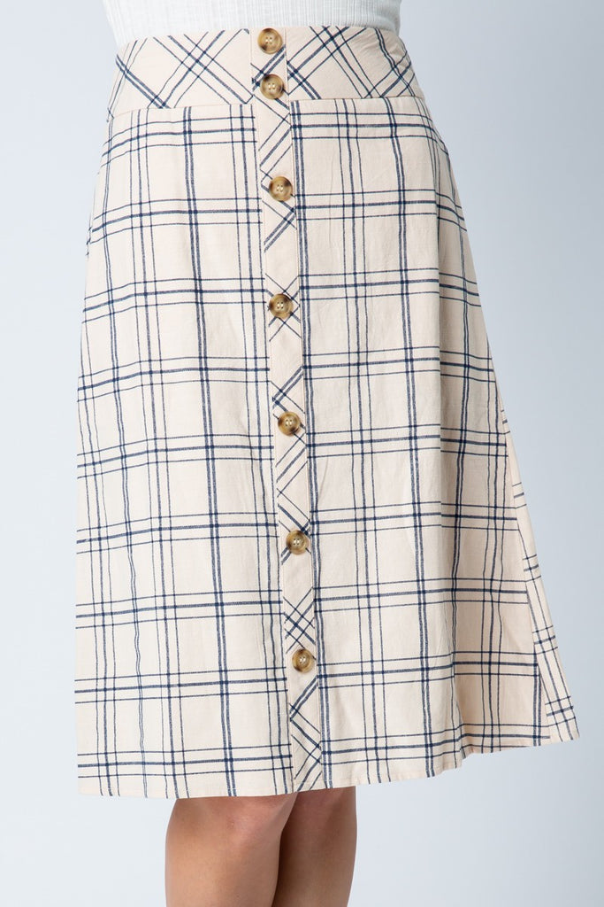Button Down Plaid Skirt