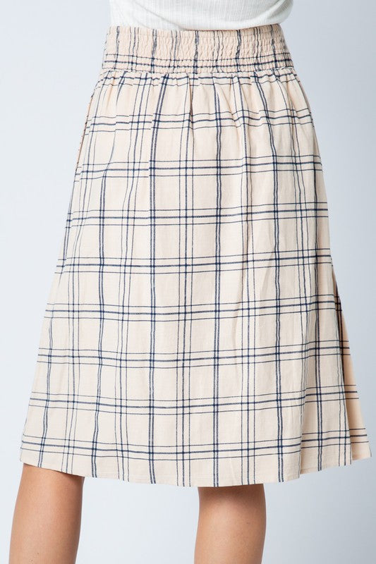 Button Down Plaid Skirt