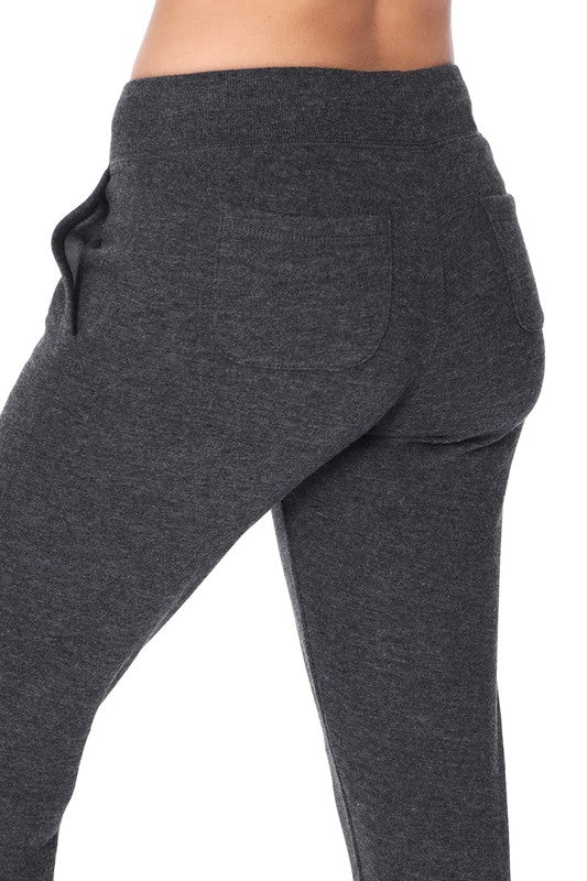 Basic Ladies Jogger Pants in Heather Grey