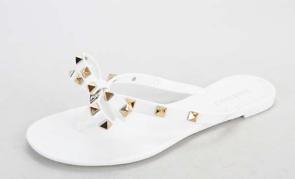 Women's Studded Jelly Sandal In White