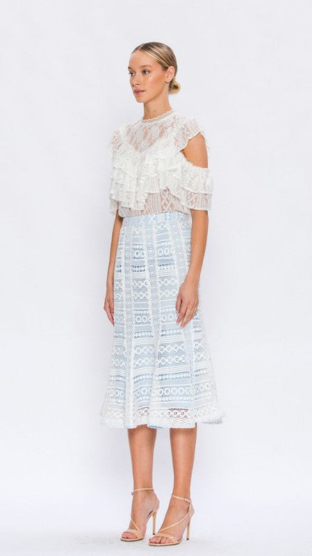 Olivia Lace A Line Midi Skirt