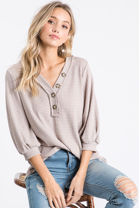 Button Waffle Top
