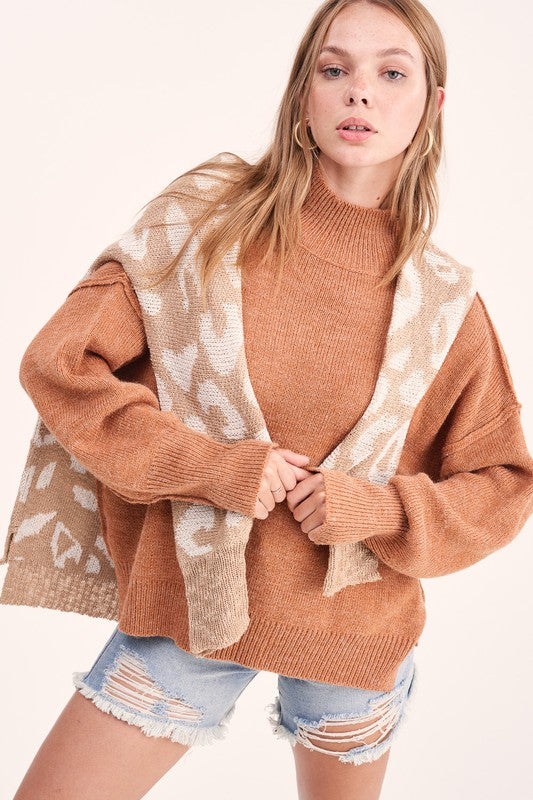 Nora Dolman Sweater in Camel