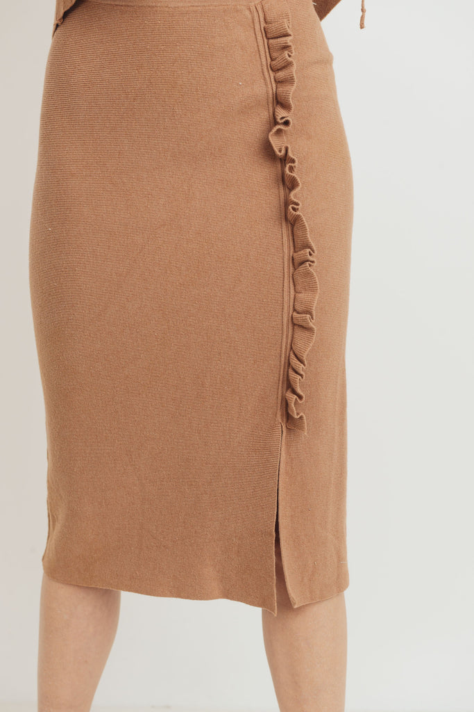 Soft Pencil Skirt in Camel