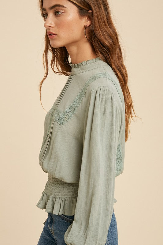 Lauren Blouse in Dusty Sage