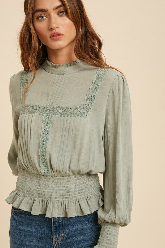 Lauren Blouse in Dusty Sage