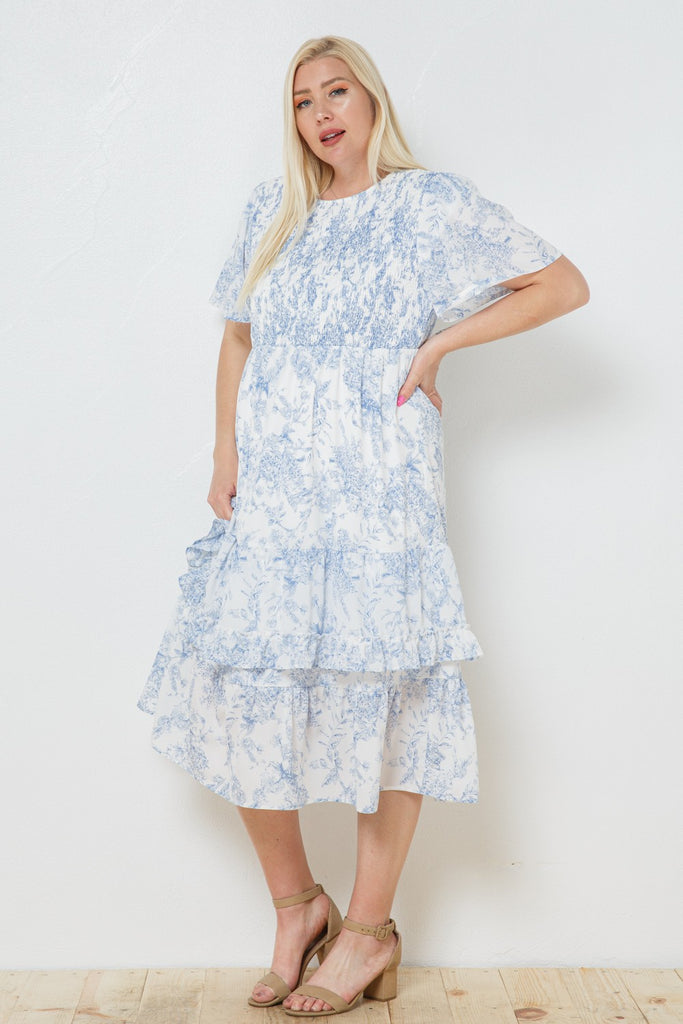 Anabelle Midi Dress in Sky PLUS