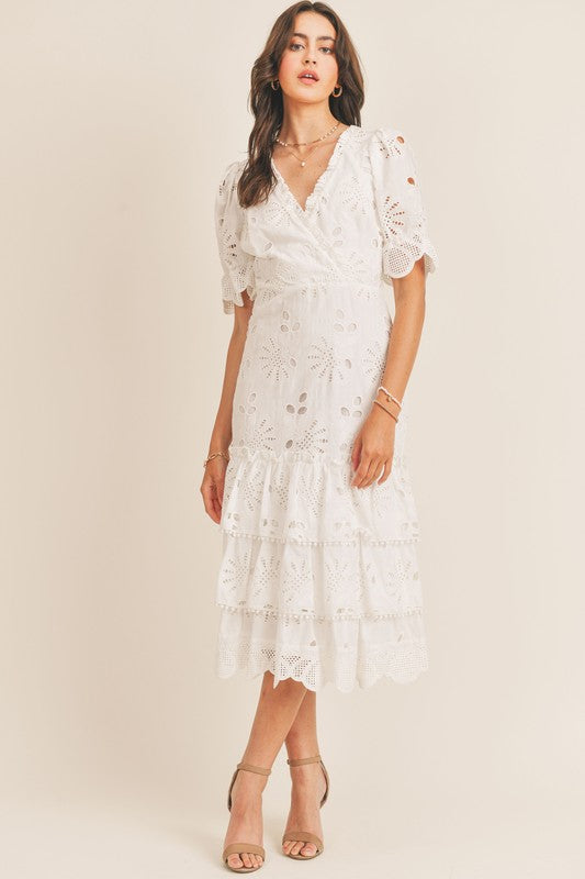 Giselle Eyelet Midi Dress