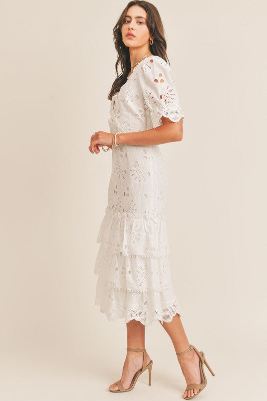 Giselle Eyelet Midi Dress