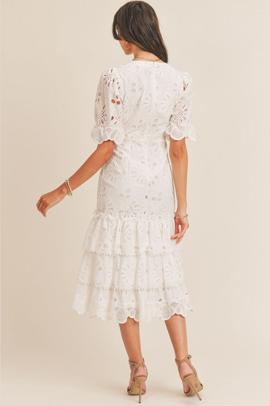 Giselle Eyelet Midi Dress