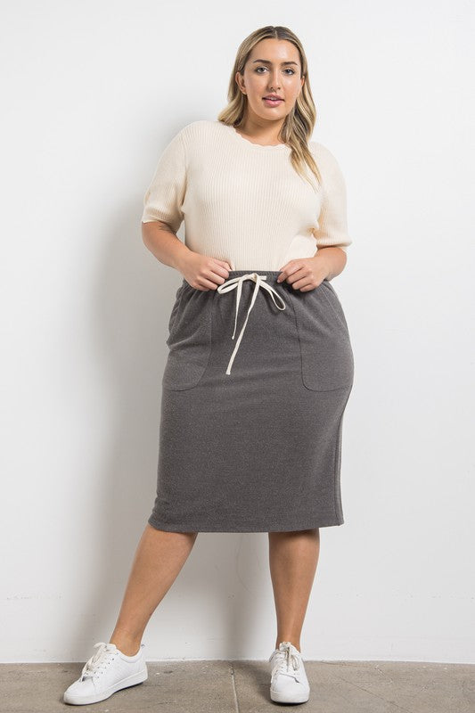 Dede Casual Drawstring Skirt (S-3X)