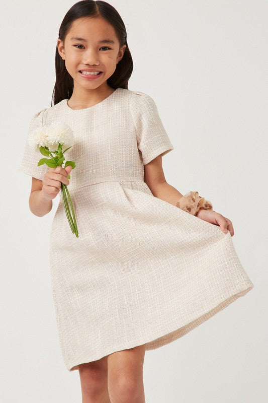 Tweed dress in ivory