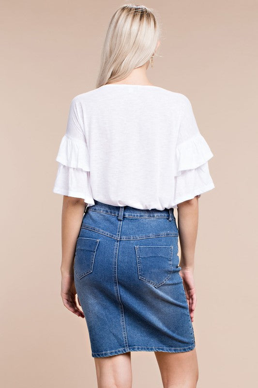 Tiered Bell Sleeved Tee