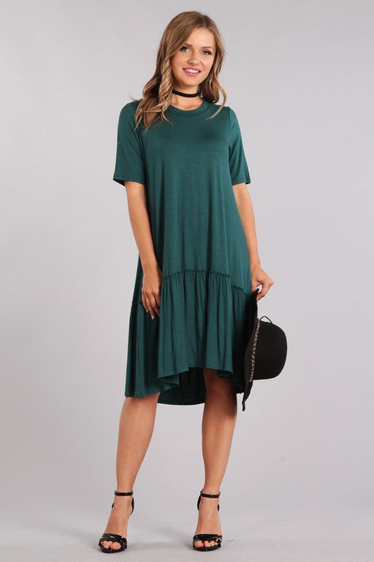 Aliyah Tiered Solid Dress