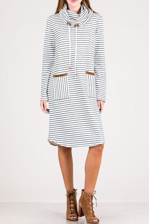 Avila Jersey Dress in Stripe