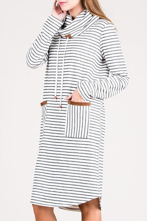 Avila Jersey Dress in Stripe