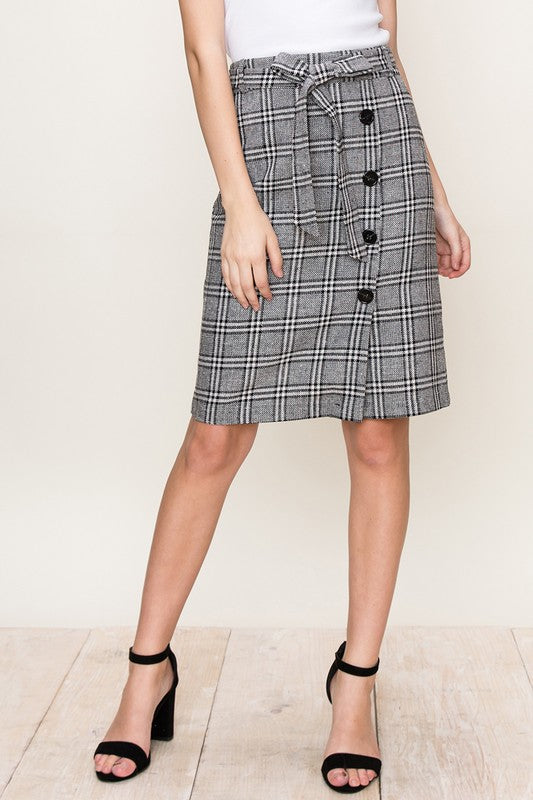 Plaid Pencil Skirt