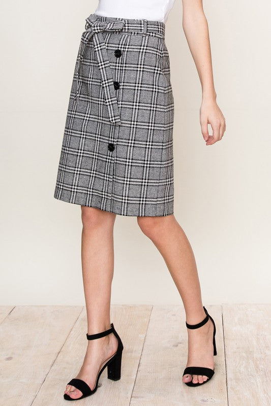 Plaid Pencil Skirt