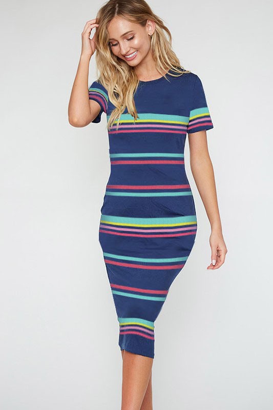 Joy Striped Midi Dress