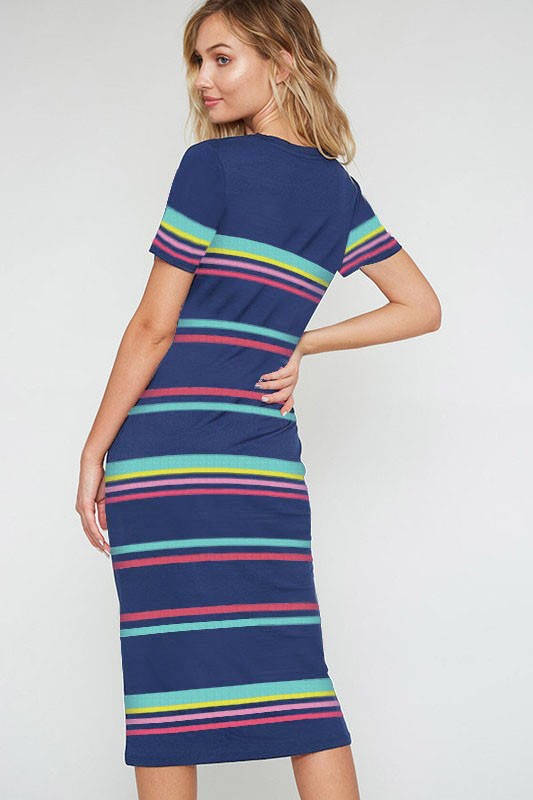 Joy Striped Midi Dress