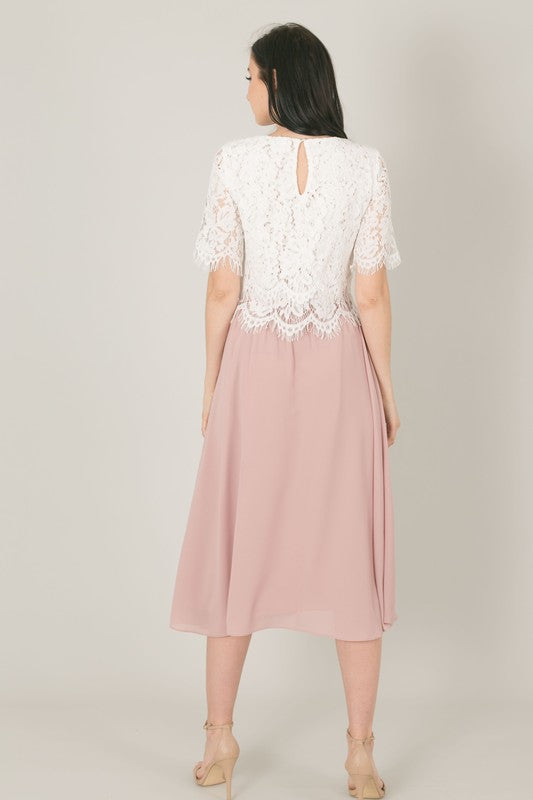 Wedding Bells Blush Midi Skirt