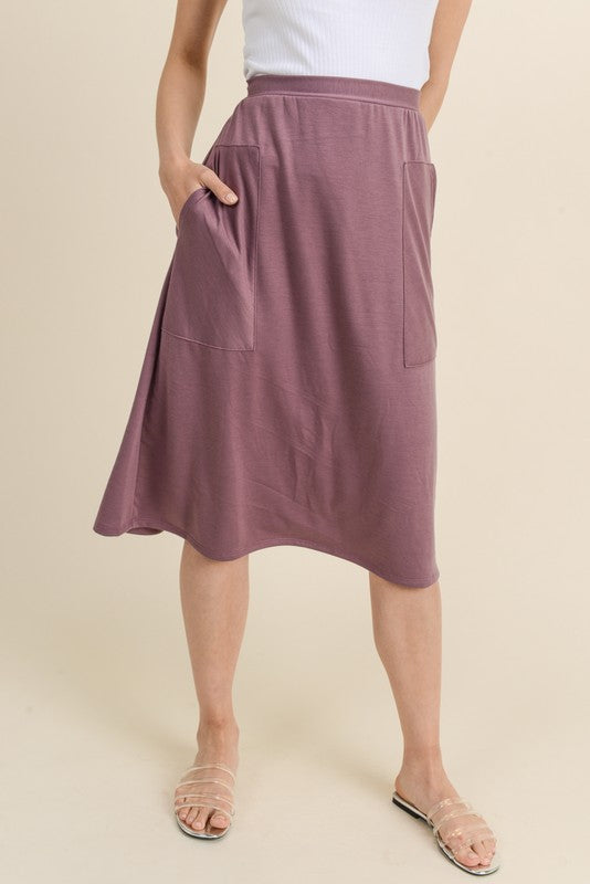 The Daily Midi Skirt in Mauve