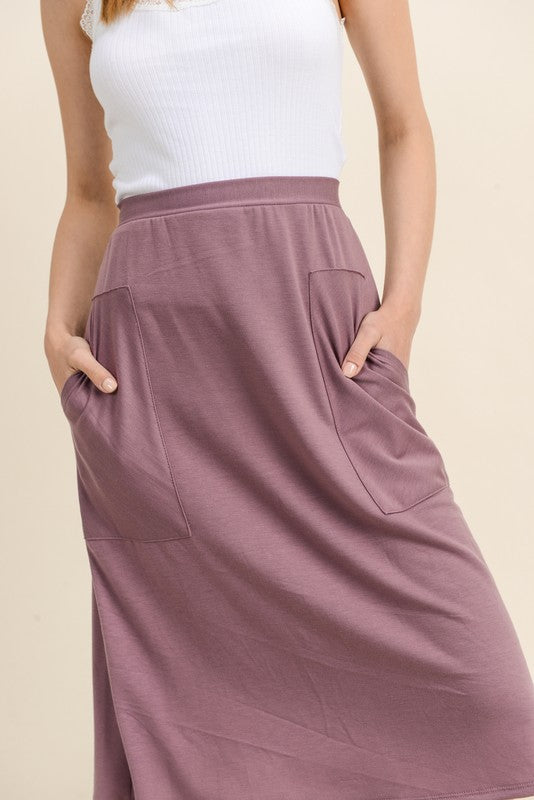 The Daily Midi Skirt in Mauve