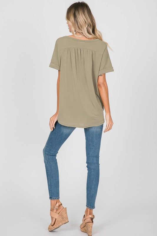 Forget Me Knot Tee in Dusty Olive