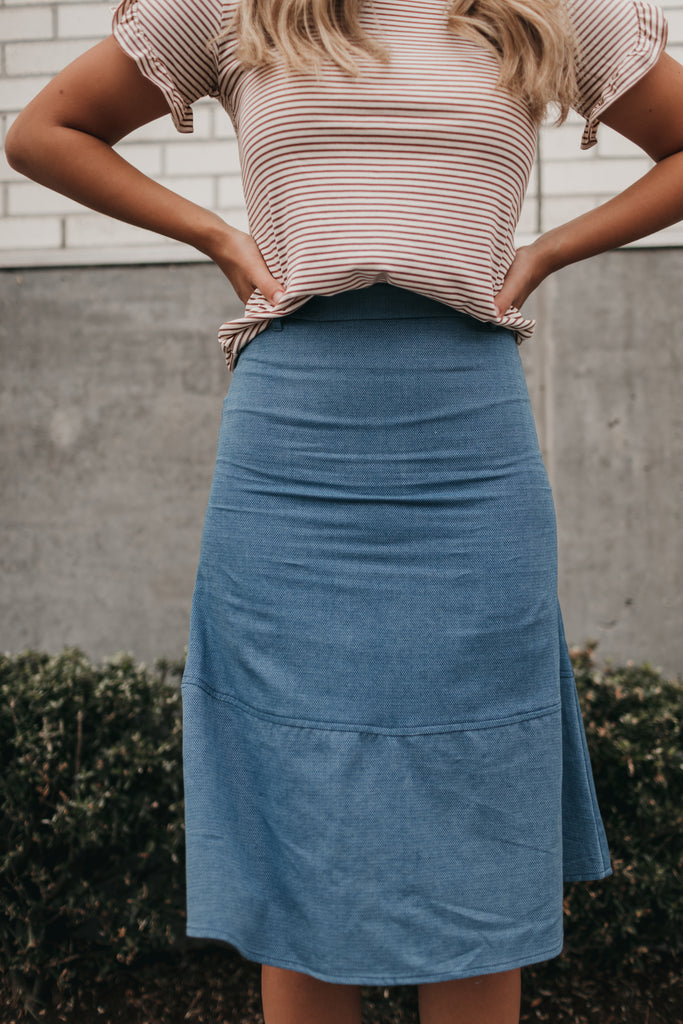 Blue Iris Midi Skirt (small-3XL)