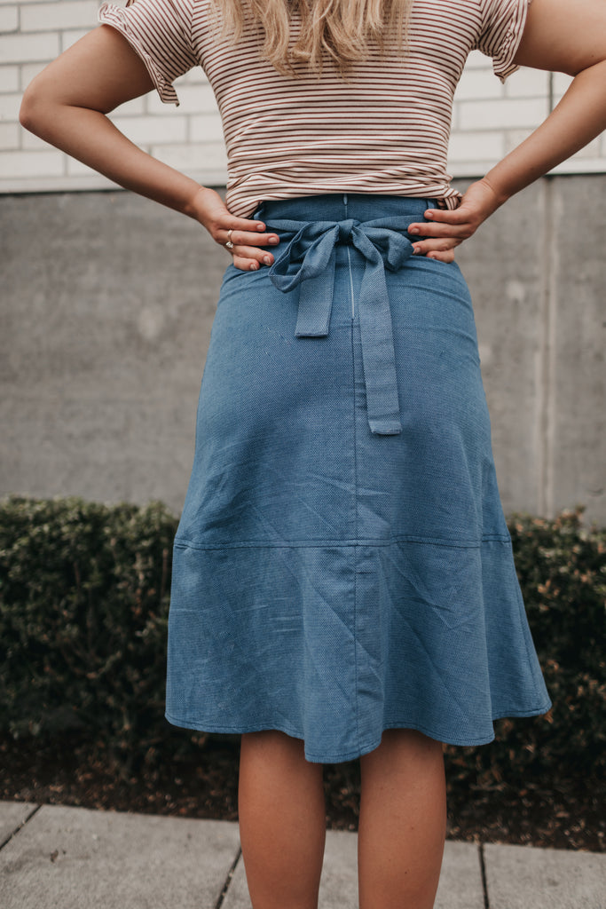 Blue Iris Midi Skirt (small-3XL)