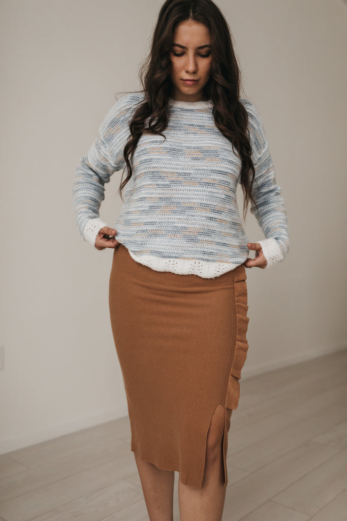 Soft Pencil Skirt in Camel