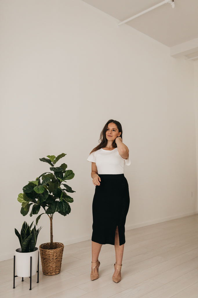 Soft Pencil Skirt in Black