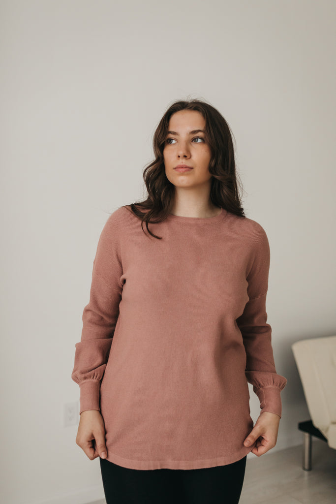 Thermal Sweater Top in Rose