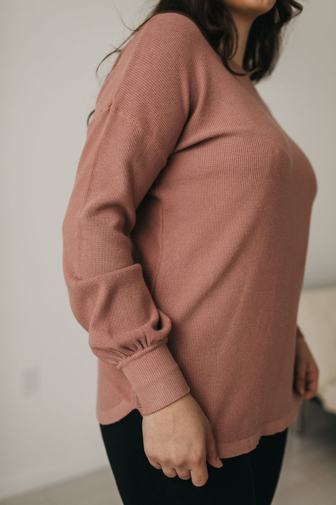 Thermal Sweater Top in Rose