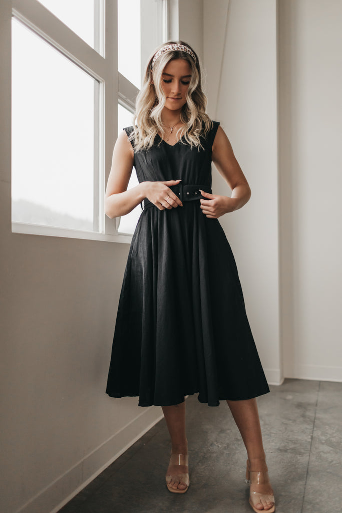 Tiffany Flare Dress in Black
