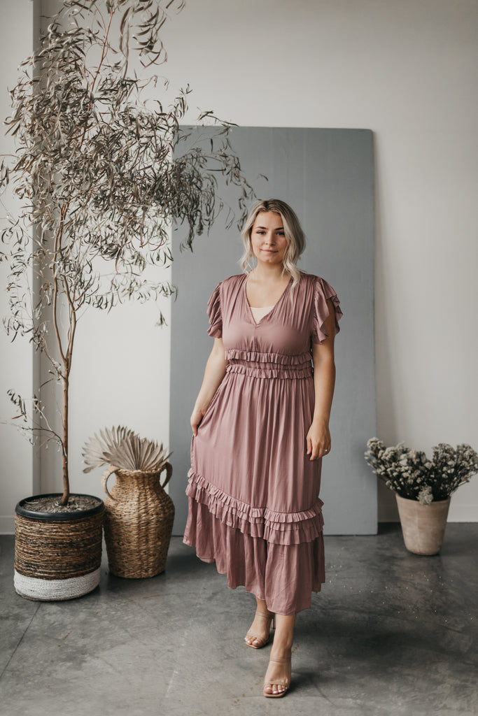 Eliza Midi Dress in Lilac