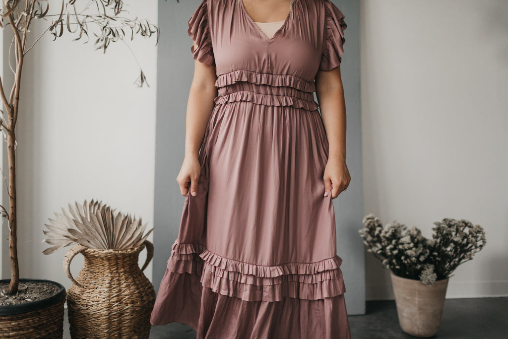 Eliza Midi Dress in Lilac