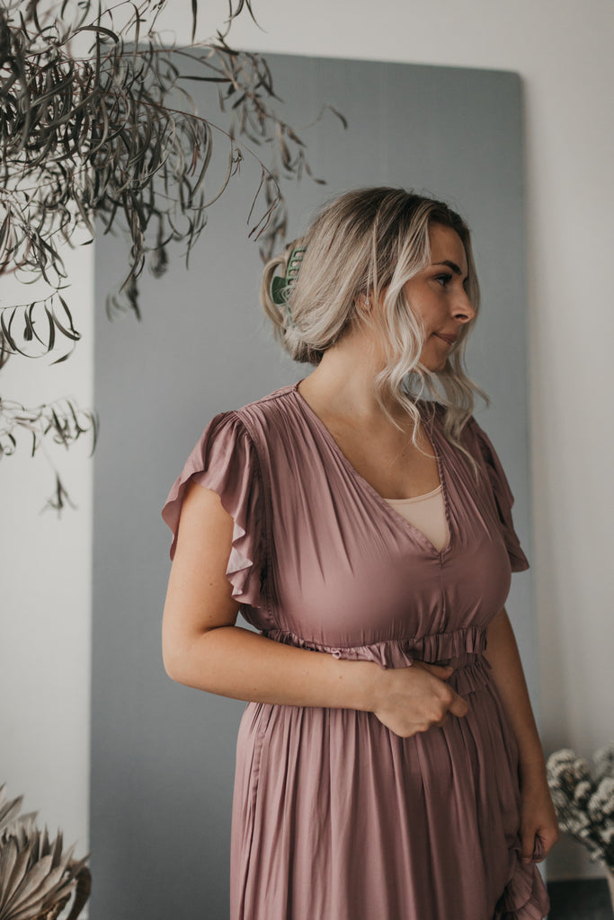 Eliza Midi Dress in Lilac