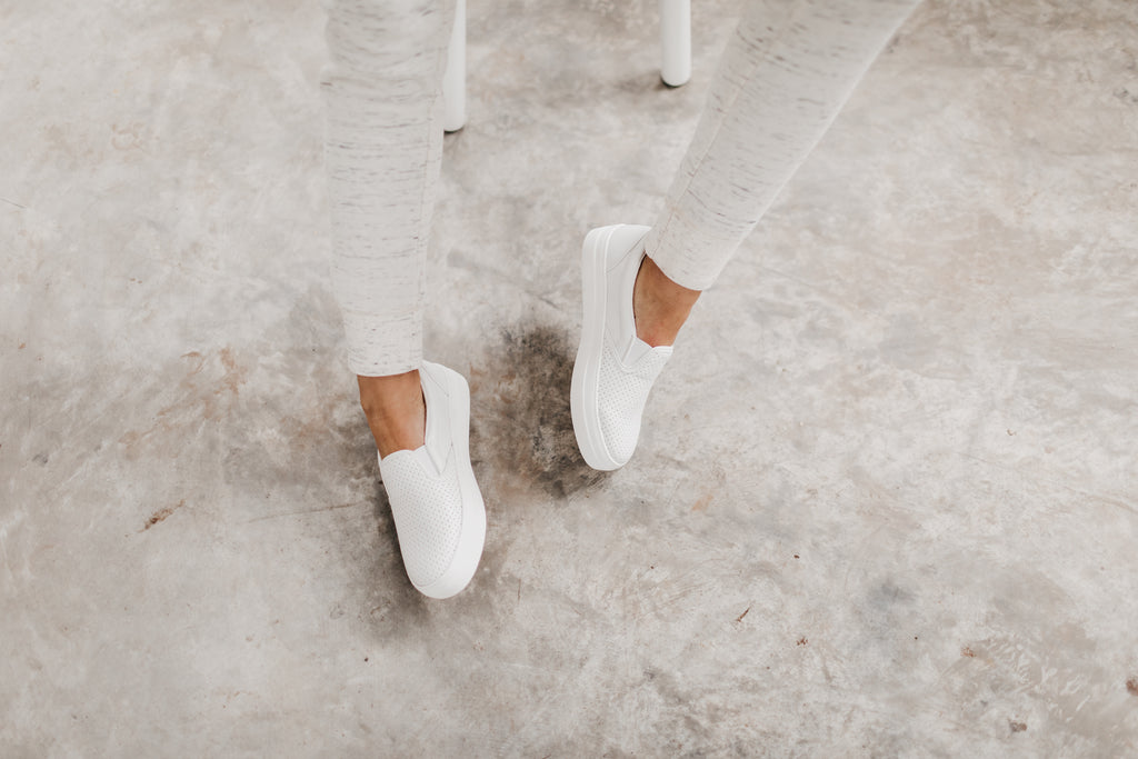 White Basic Platform Sneaker