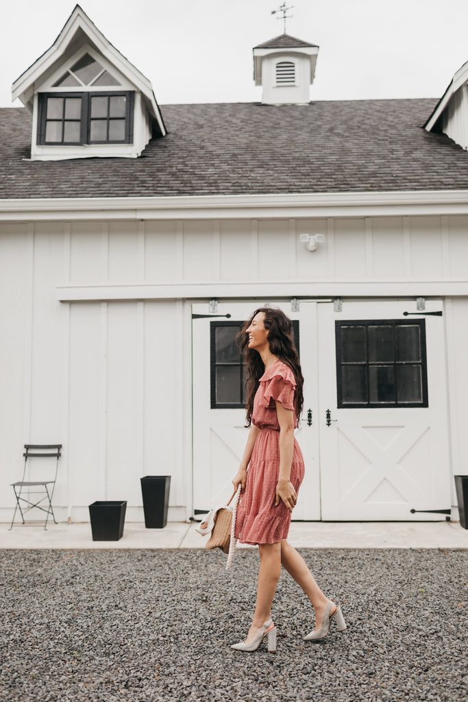 Elisa Swiss Dress in Sienna Pink