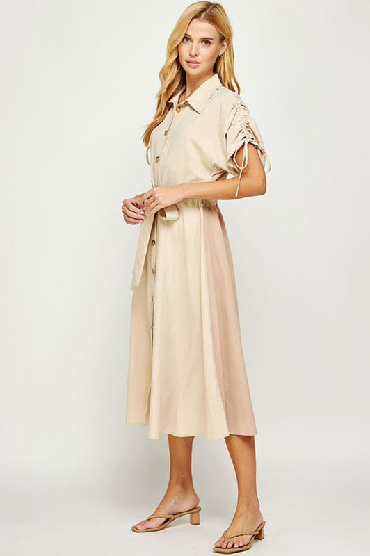 Rose Classy Shirt Dress