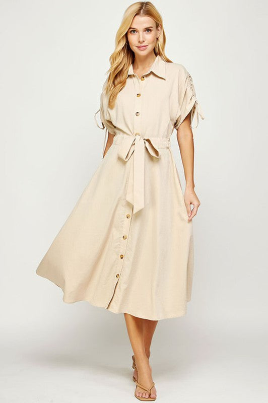 Rose Classy Shirt Dress