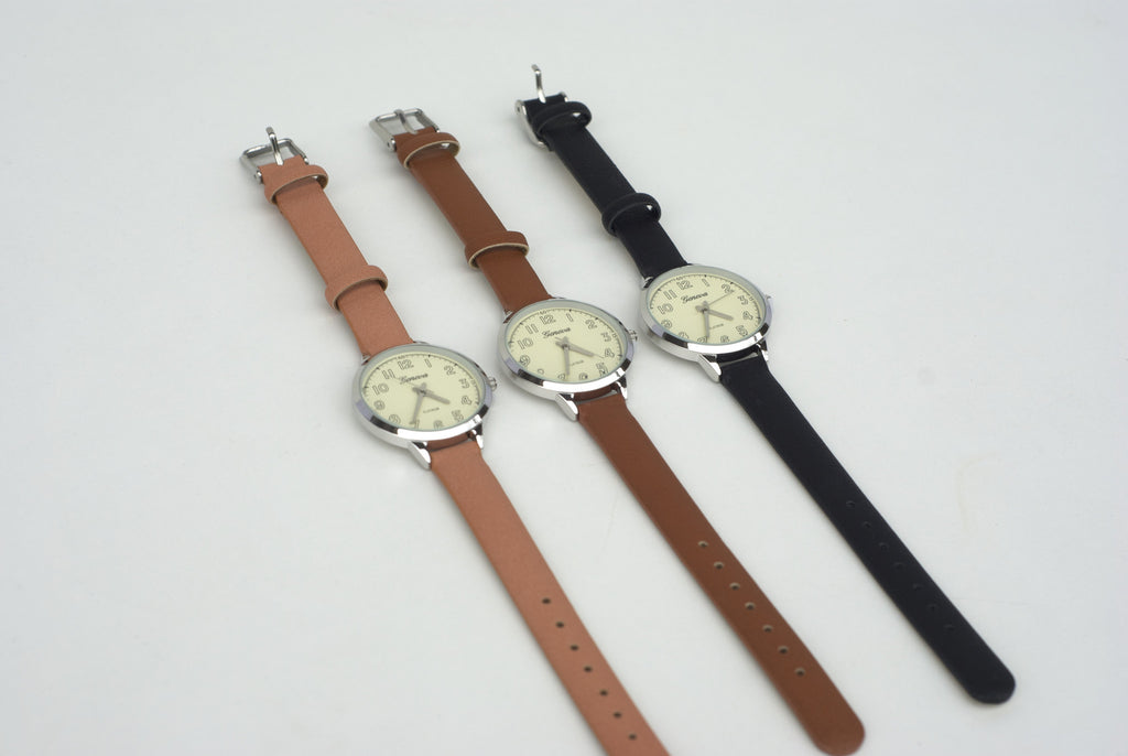 Classic Leather Strap Watch